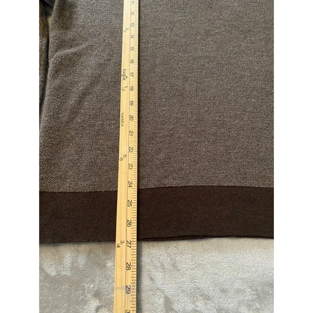 UNTUCKit Sweater Sz XL Brown Sorensen Merino Wool Mock Neck Button Knit Classic